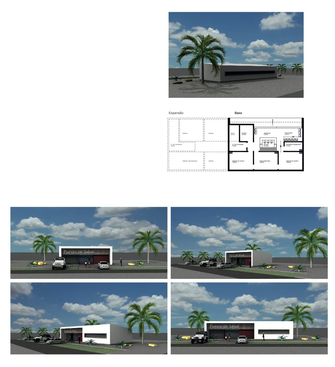 “Standard Community Health Center” project for the national healthcare network, Equatorial Guinea – Modular and expansible model of 100 sq m, 200 sq m, 300 sq m,… of gross building area.