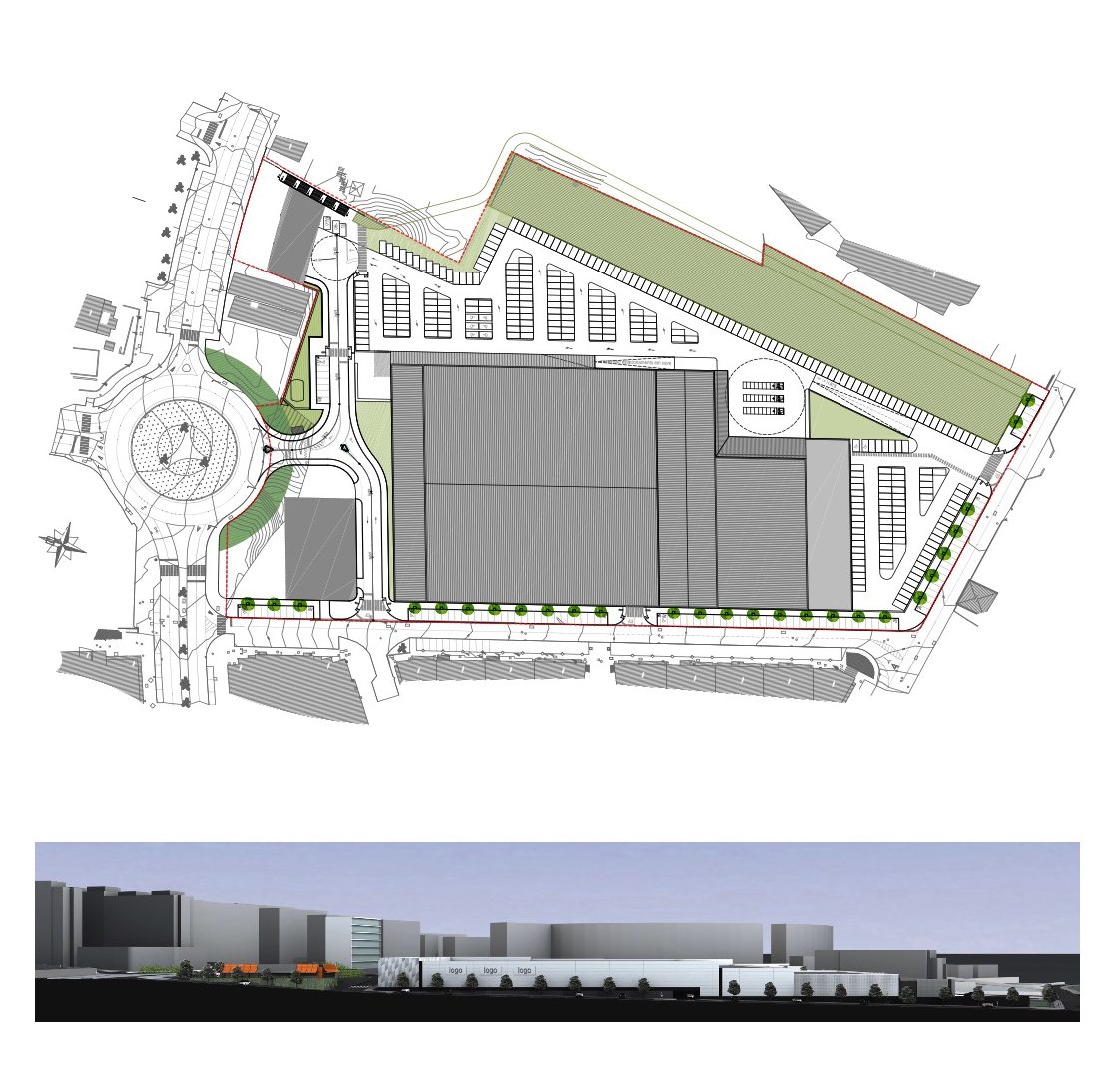 Loteamento Funchal, Madeira - 2 unidades comerciais e habitação - 29.670 m2 de área bruta de construção e 803 lugares de estacionamento em 42.116 m2 de área de intervenção.