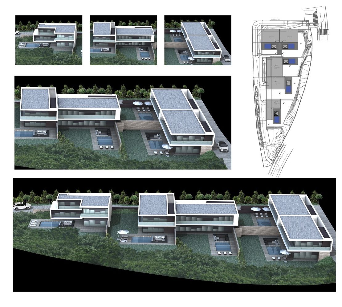 Condomínio Residencial Murches 5, Cascais - cinco moradias unifamiliares - 2.160 m2 em parcela de 4.200 m2.